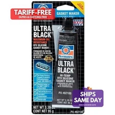 Permatex 82180, One Black Silicone Ultra Black Gasket Maker 3.35 Oz Carded Tube 