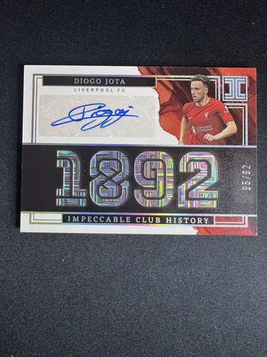 2022-23 Panini Impeccable PL Soccer Club History Diogo Jota AUTO /92