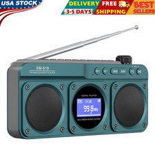 Small Digital FM Radio Bluetooth Speaker, Handheld Rechargeable Radio Wireless S