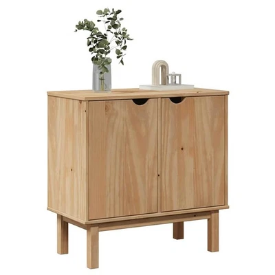 Armoire de couloir OTTA 75x40x75 cm bois de pin massif vidaXL - Photo 1/4