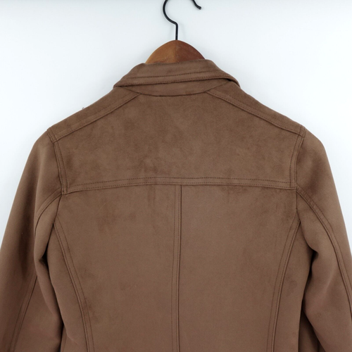 Girls Biker Jacket Medium 11 yrs Brown Vegan Suede Retro Rockabilly Cosplay - Picture 10 of 15