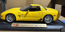 2001 CHEVROLET CORVETTE Z06 YELLOW 1:18 BY MAISTO 1:18 USED ON BASE NO BOX