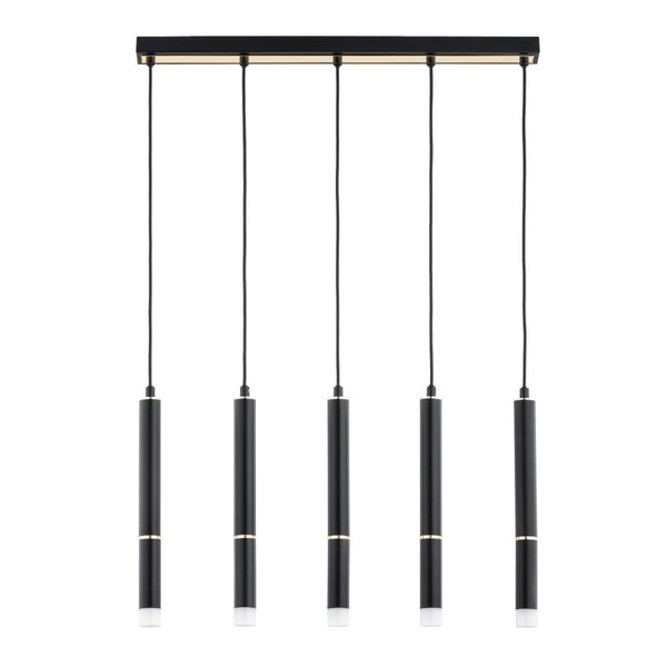 HäNgelampe 5-Flammig Schwarz Modern Zylinder G9 L:60 Cm Pendelleuchte Esstisch-image