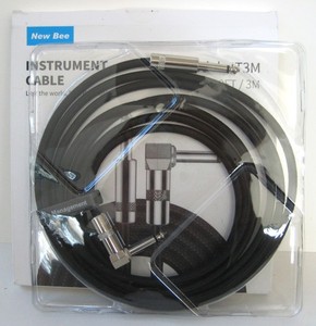 Bee JT3M 10ft Straight to Straight Cable for Electric Guitar - Black- NEW