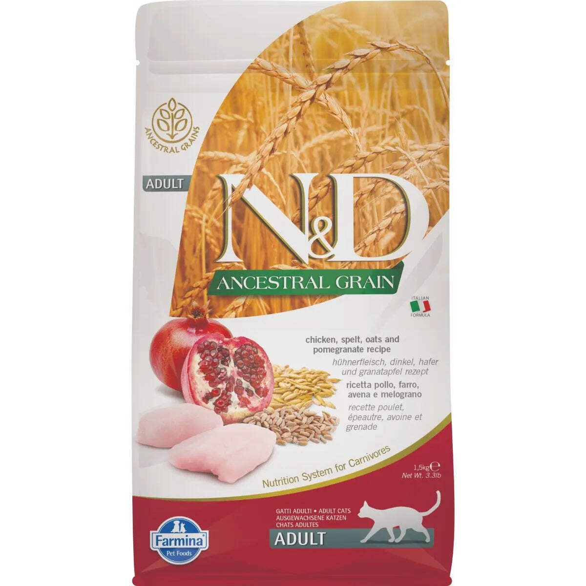 FARMINA N&D NEUTERED ADULT ANCESTRAL GRAIN CON POLLO E MELOGRANO 1,5 KG
