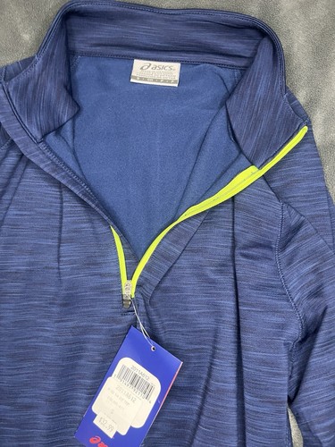 ASICS for Men 1/4 Zip Blue Base Layer Pullover Top Sz L Active Wicking Running - Picture 9 of 9