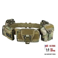 Battle Belt Tactical Belt with Accessories: Duty Belts Law Enforcement Camo
