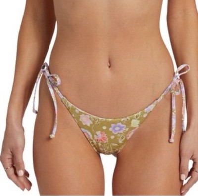 BILLABONG FEELIN PEACEFUL REVERSIBLE TIE TROPIC BIKINI BOTTOM SIZE Large NWT