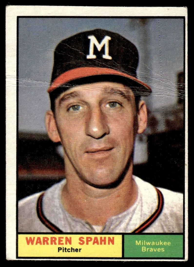 1961 Topps Warren Spahn Milwaukee Braves #200