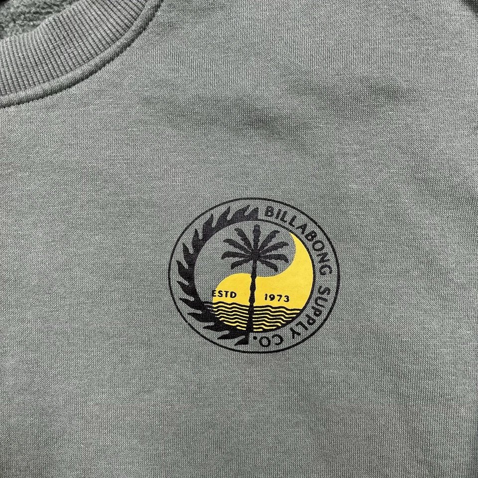 Billabong Surf Sudadera Para Hombres Grande Verde Polar Pullover Playa Patinador Foto 4 de 4