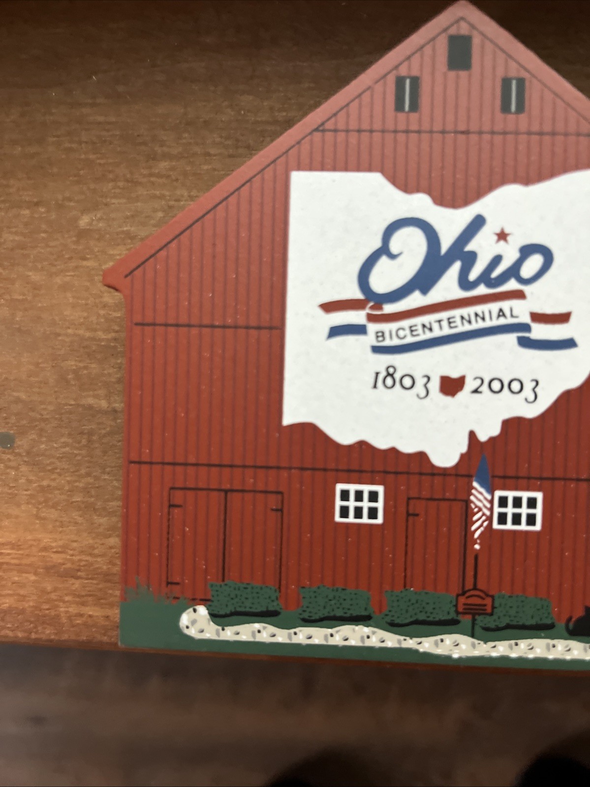 NEW Cat's Meow Ohio Bicentennial Knox County Barn #25 Shelf Sitter