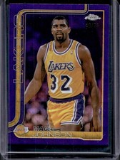 2025-26 Topps Chrome Magic Johnson Purple Wave Refractor #/75 Lakers