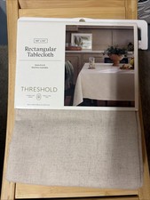 Tablecloth-Beige/Off White Rectangular 60” x 84” 80% Cotton20% Linen With Runner