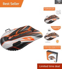 48  Inflatable Toboggan Sled - Durable and Lightweight Snow Fun in Orange
