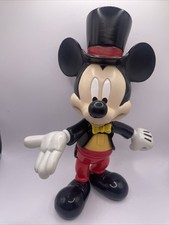 Disney Mickey Mouse Rare Poseable Vinyl Figure Top Hat 9”