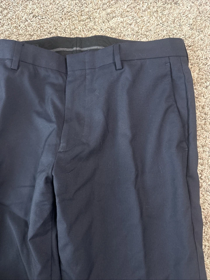 J Crew Mens Size 33 (Measure 33X28) Navy Ludlow Slim Fit Wool Dress Pants - Image 3 of 4