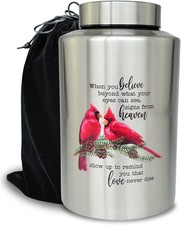 220 lbs Large Cremation Urn for Adult Human 220 lbs, Cardinal-silver