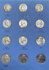 Whitman Silver and  Clad  Complete Full Album #9040, 1960-1980 Mints, 36 Total