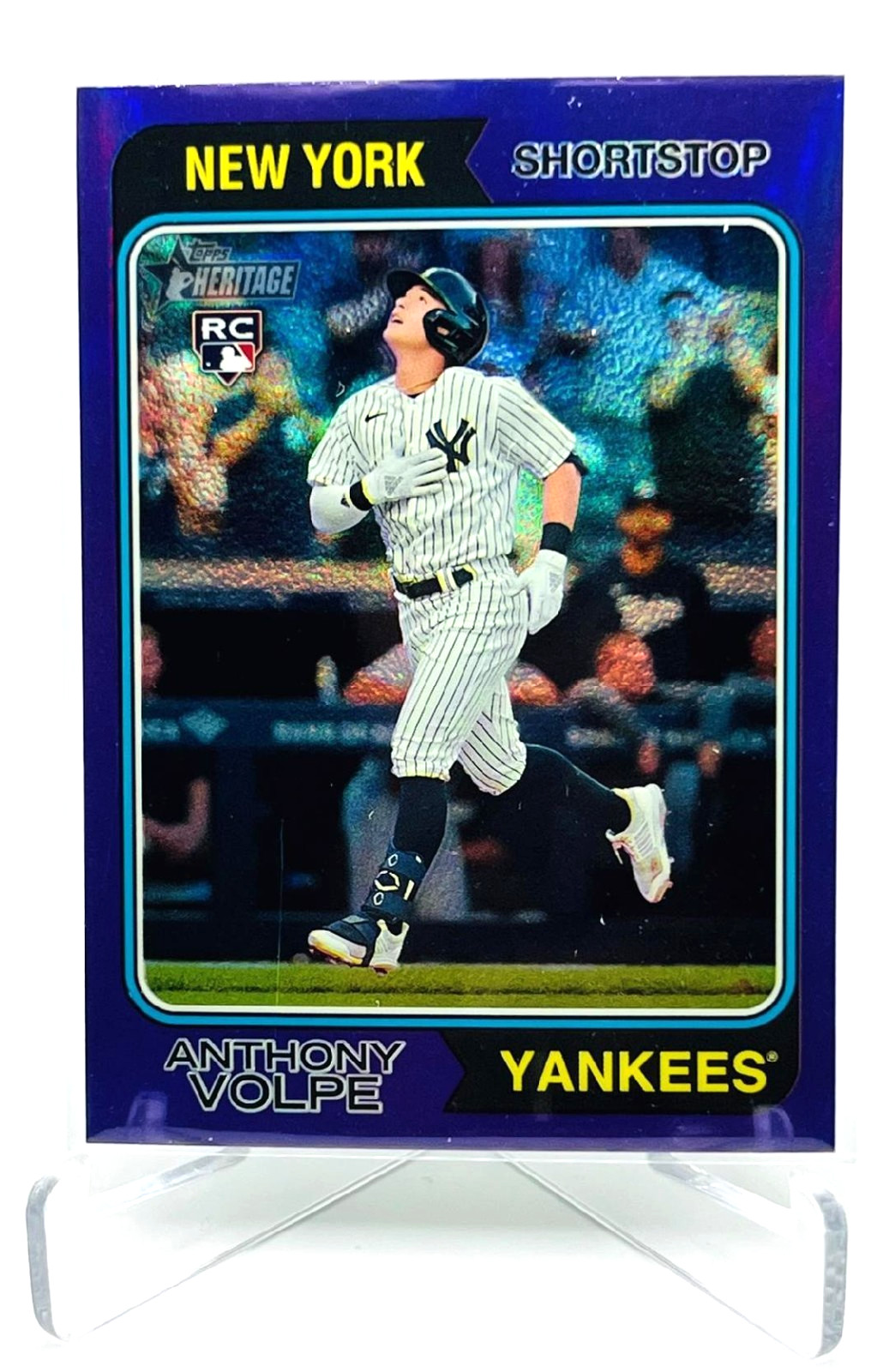 2023 Topps Heritage Anthony Volpe #599 Chrome Purple Refractor Rookie Card RC NY