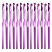 HäKelnadelset, 14 StüCk, 6,5 Mm, Aluminium, Lila, Ergonomische HäKelnadeln