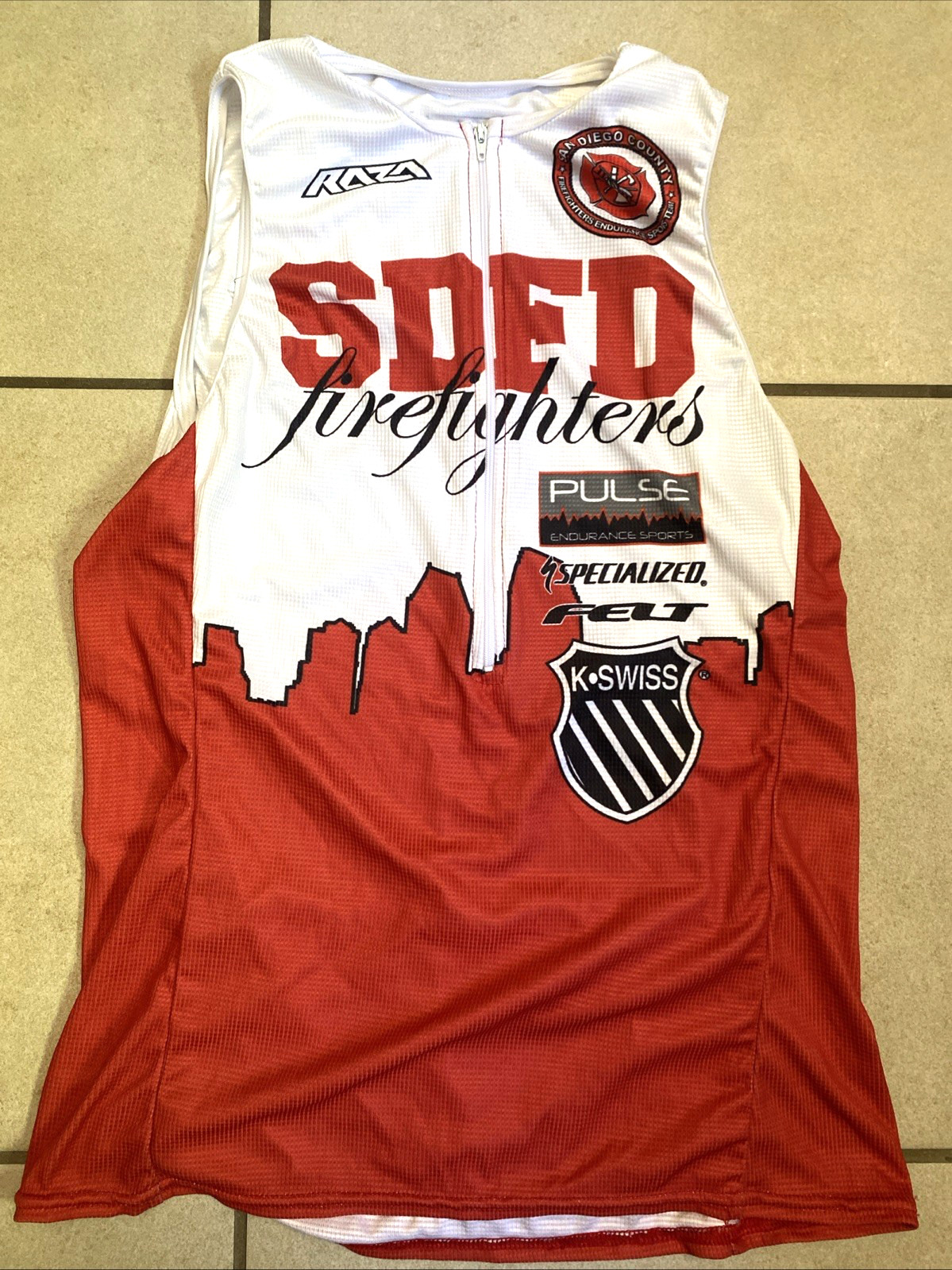 Specialized Sdfd San Diego Fire Bicycle Cycling Jersey Sleeveless, Adult M/L