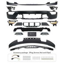 Front Bumper Assembly w/Fog Lights For 2021-2023 Ford F-150 Black w/Bracket