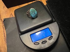 Vintage Handmade TURQUOISE RING Size 6.5 Spiderweb