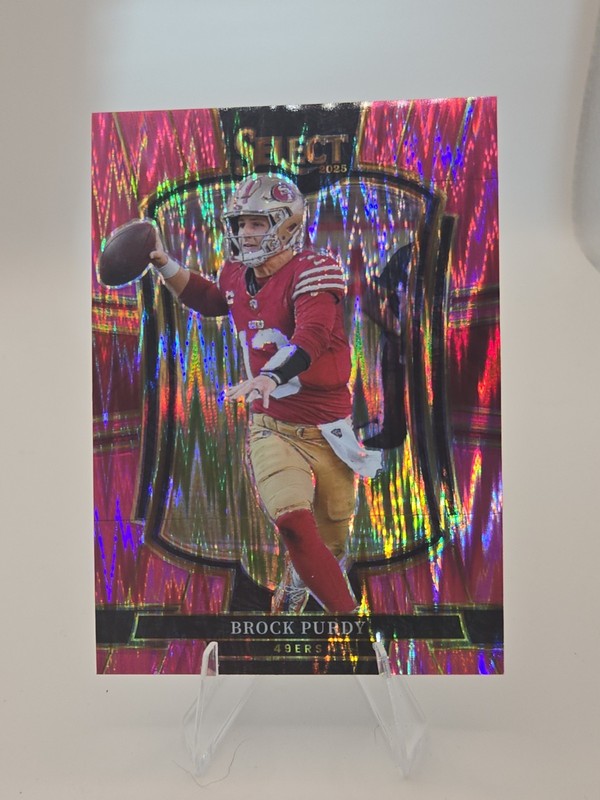 2025 Panini Select - Premier Level Brock Purdy #117 Pink Shock Prizm