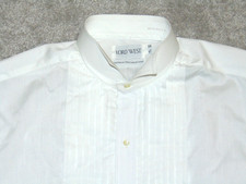 Lord West Men's Pleated Tuxedo Shirt French Cuffs Size 15-32/33 White