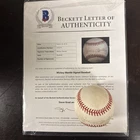 Mickey Mantle signed baseball beckett BAS with LOA New York Yankees