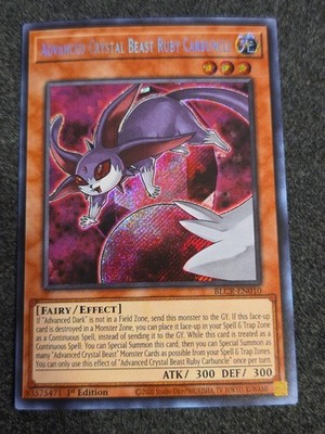 Yugioh Advanced Crystal Beast Ruby Carbuncle BLCR-EN010 Secret Rare 1st Ed NM
