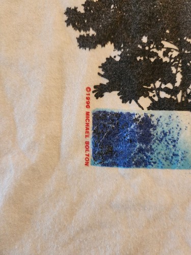 Camisa De Colección 1990 Michael Bolton Soul Provider Tour Blanca Grande Concierto de Música Pop - Imagen 8 de 12