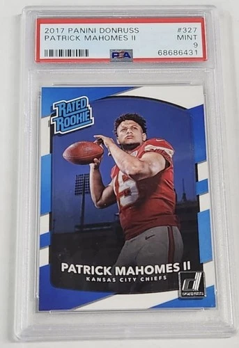 2017 Panini Donruss PATRICK MAHOMES II #327 Rated Rookie RC PSA 9 Mint