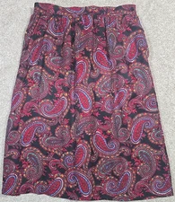 Executive Ms Vtg Skirt USA Made Mid Length Professional Rayon Lightweight Sz 14