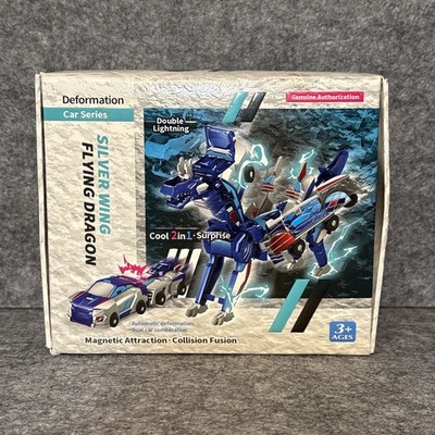 Silver Wing Flying Dragon Transforming Robot Toy Action Figure Kids Toy