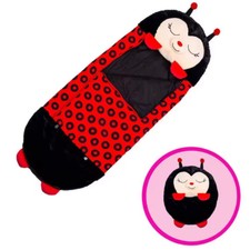 Happy Nappers Black Red Lilly Ladybug 2 in 1 Soft Pillow and Sleeping Bag