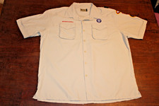 Boy Scouts of America BSA Men's Shirt Tan X-Large Vented Poly Microfiber Sewn Pa