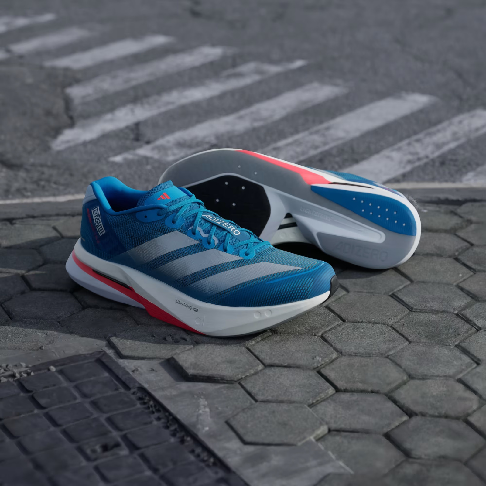 Adizero Boston 13 Men's Shoes in Solar Blue/Silver Metallic/Dark Solar Blue image 8