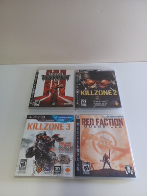 PS3 Game Lot -Red Faction : Guerrilla,Killzone 2 &3,Unreal Tournament 3  Tested