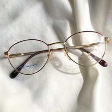 New VTG Maison De Frames Gold Tortoise Round Glasses 49 18 Ultraflex