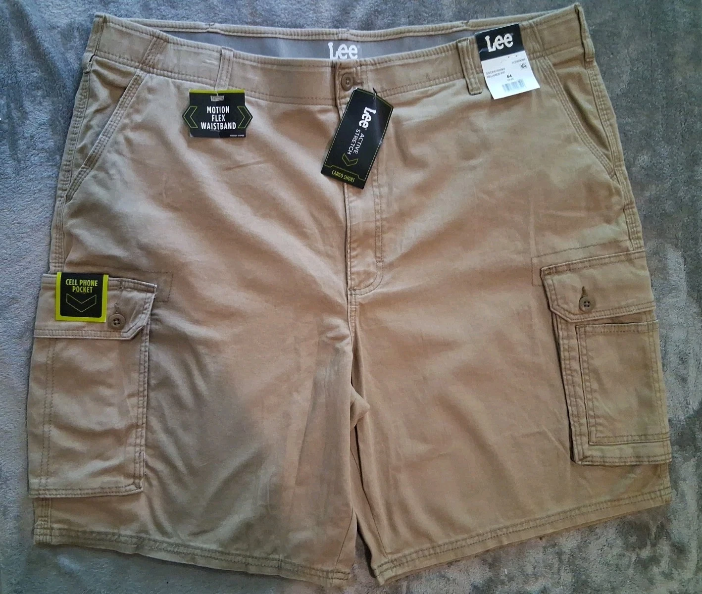 Lee Men's Sz 44 Cargo Khaki Hiking Fishing Outdoor Beige Shorts