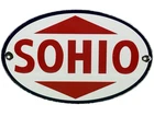 VINTAGE SOHIO GASOLINE PORCELAIN SIGN ESSO GAS STATION MOTOR OIL PUMP PLATE