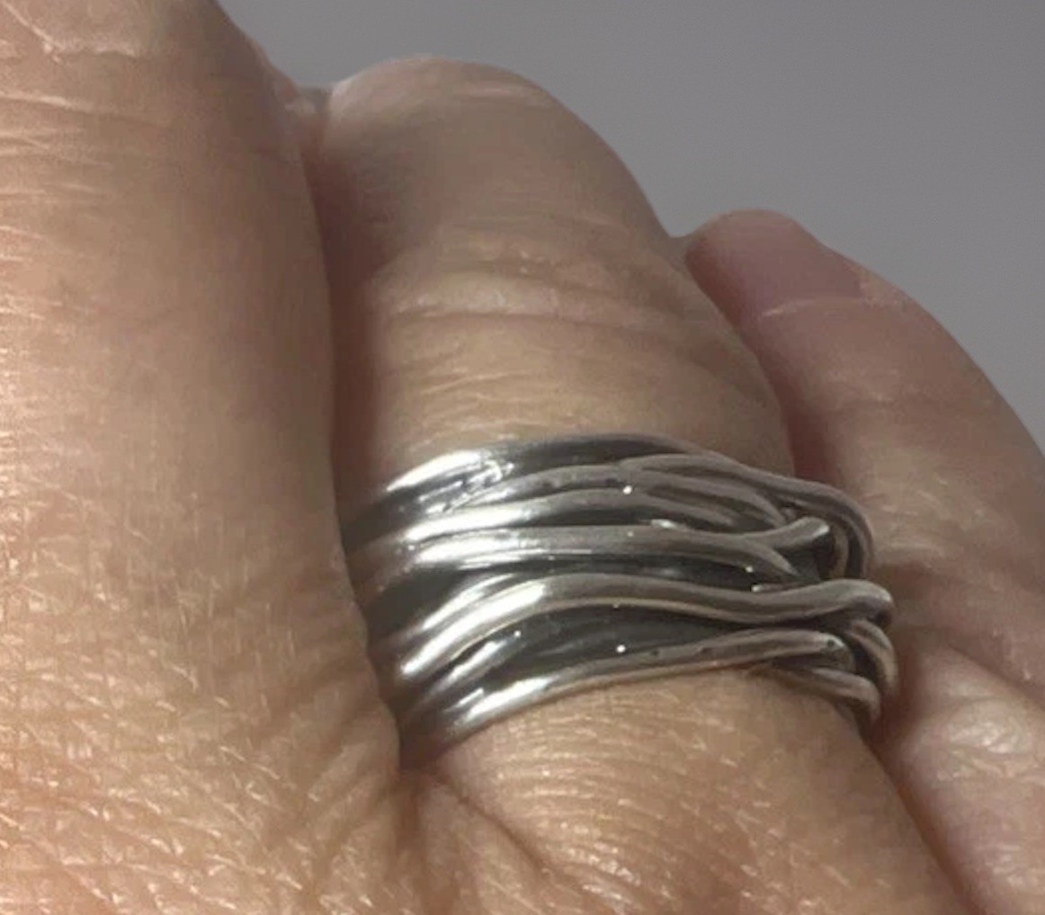 Solid 925 Sterling Silver Multi Strand Wire Detai… - image 6