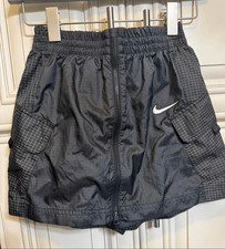 Nike Girls Sportswear White Grid High Waisted Cargo Skort Black Ripstop Medium