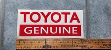 Toyota Parts Window Sticker, Vintage Clear & Red