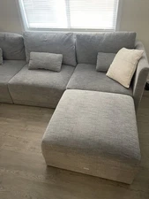 Grey Couch With Ottoman, Modular Couch, 4 Piece Set Beautiful By Drew