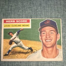 1956 TOPPS #140 HERB SCORE Cleveland Indians Rookie Base Set Baseball Card MLB. rookie card picture