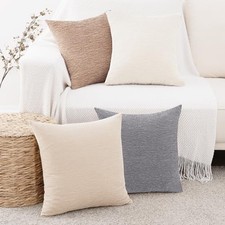 Throw Pillow Covers 18x18 Inch 4 Pack, Set of 4 18" x 18" Pack of 4 Neutral