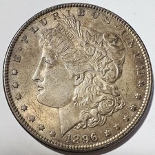 1896 P MORGAN Silver Dollar 90% Silver US Coin Golden Toning UNC #503