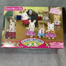 Calico Critters School Music Set Bell Hopscotch Rabbit Cloverleaf Corners NEW